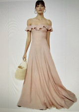 Reformation Verbena Maxi in Blush Pink Off Shoulder Full Length Dress Size 8