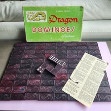 VINTAGE HALSAM DRAGON DOMINOES Double Twelve 92 Pieces Set No. 1220