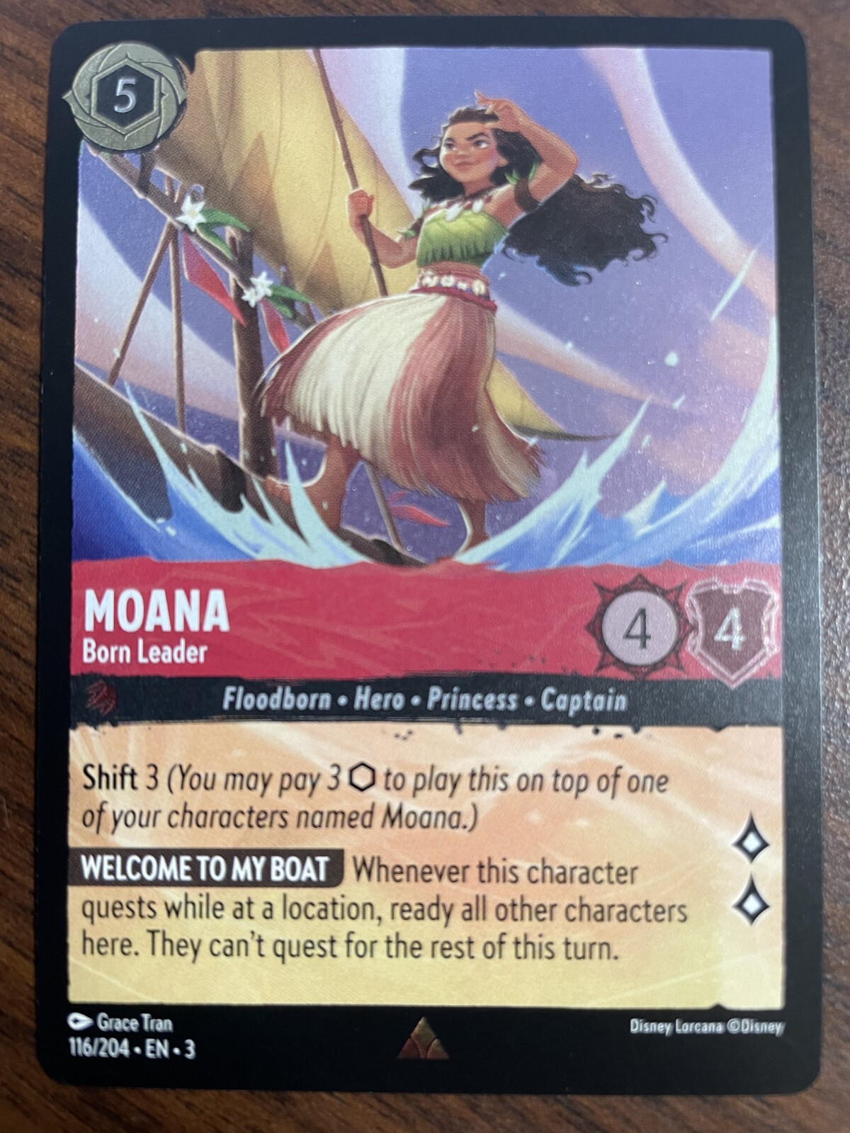Disney Lorcana TCG - Moana Born Leader 116/204 Into the Inklands Cold Foil - NM