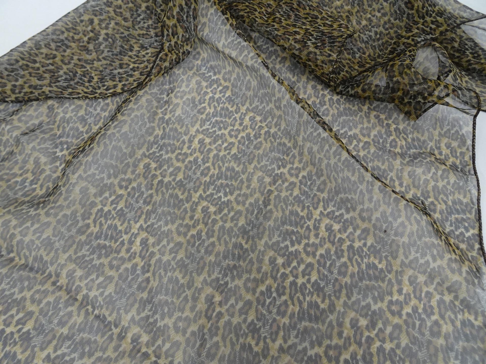Leopard Print 20" X 50" Rectangular Sheer Scarf W… - image 1