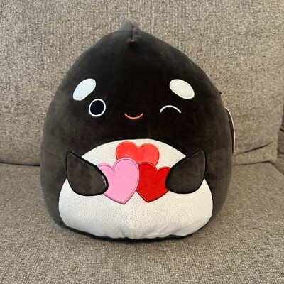Squishmallows Kai the Orca Whale w/ Hearts - 12   - RARE Valentines 2025 - FTM