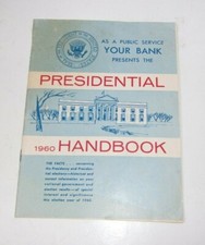 1960 Presidential Handbook Vintage Booklet First National Bank 