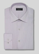  45 Alfani 17-17.5 36/37 Men's Regular-Fit Stretch Gray Long-Sleeve Dress Shirt