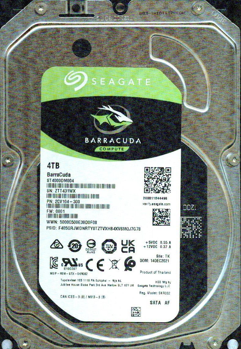 ST4000DM004, 2CV104-300, 0001, TK, ZTT4, SEAGATE SATA 4TB | eBay