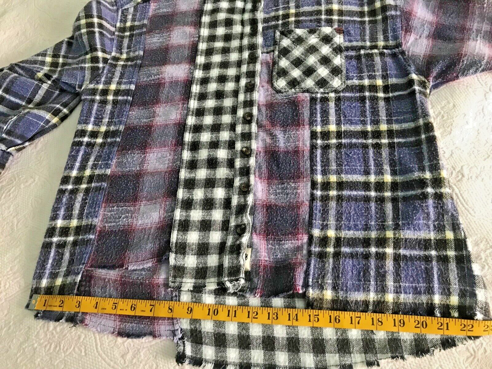 BDG Robbie Spliced Flannel Patchwork Oversized Bu… - image 15