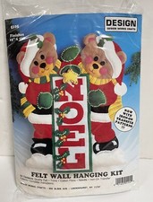 Vintage Design Works Christmas Noel Bears Felt Wall Hanging Kit Sequins SEALED