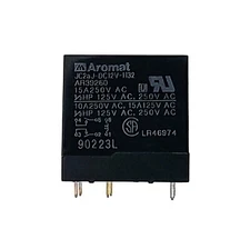 Aromat Relay 12VDC 15A 250VAC DPST, (2 Form A Open), JC2aJ-DC12V