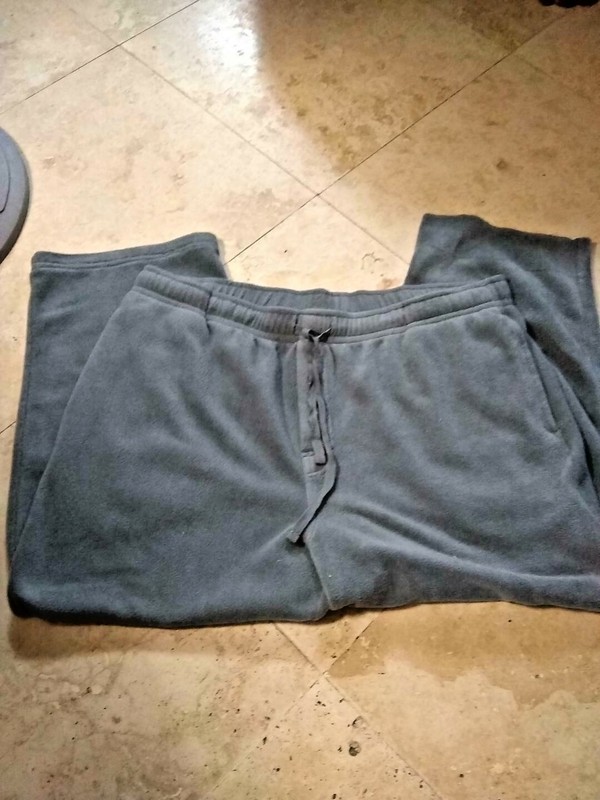 Fruit of Loom Men's Drawstring Pocket Sleepwear Pants.-Gray -Size XL-Polyester