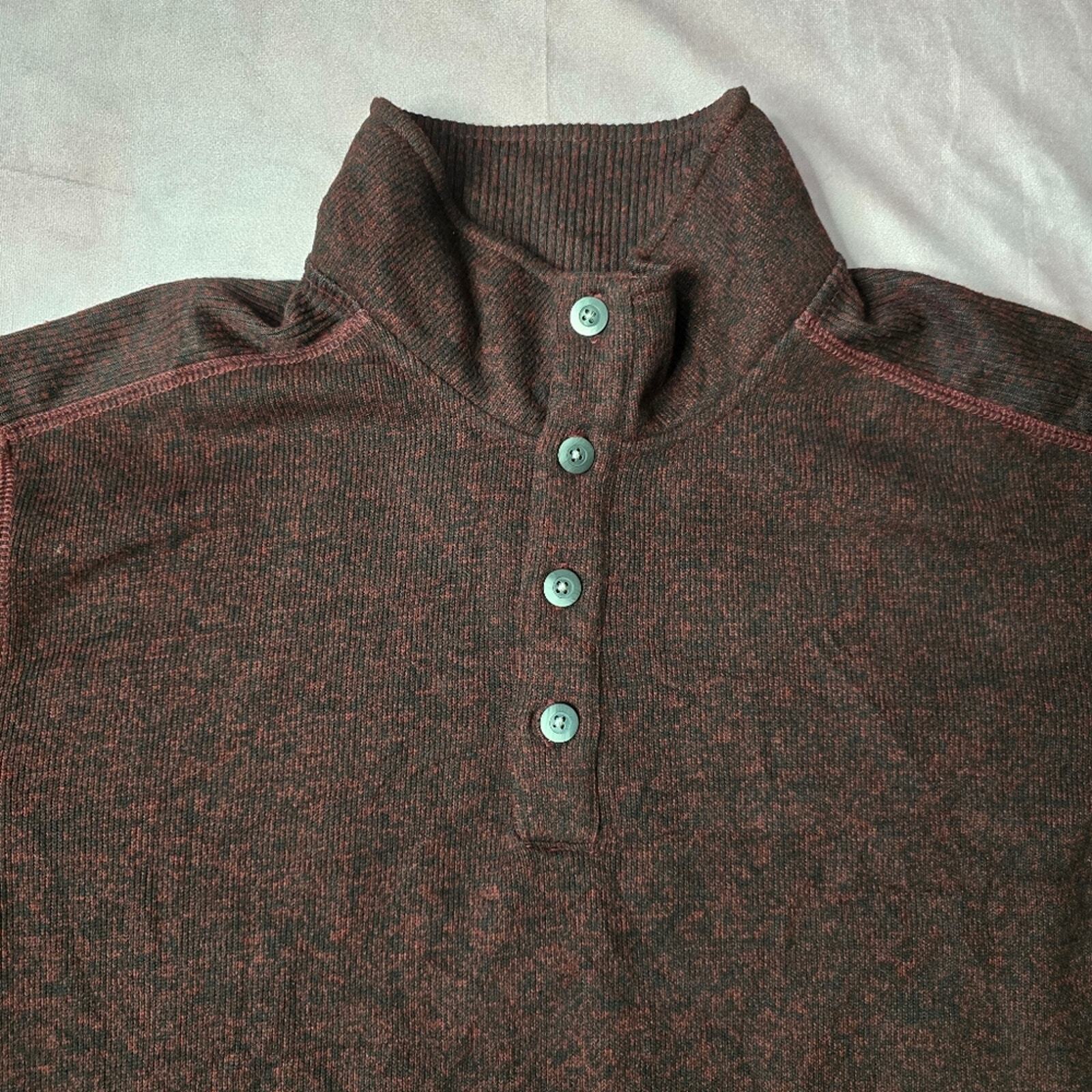 Van Heusen Flex Red Black Pull Over Button Long S… - image 3