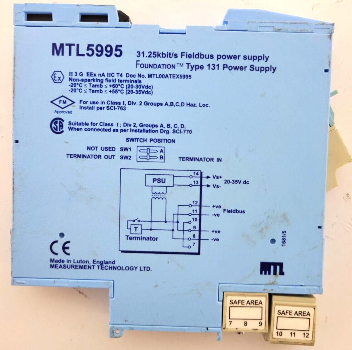 Foundation MTL5995 31.25 kbit/s Fieldbus Power Supply Type 131 eBay