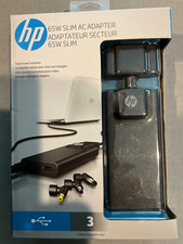 HP 65W Slim AC Adapter G6H47AA ABA charge multiple devices 3 tips Brand New