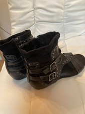 Wortmann®️❗️Damen Schuhe Stiefel 40 schwarz Leder sehr weich 25,5 cm Urlaub Top