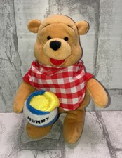 Disney Store Winnie The Pooh Bear Picnic Hunny Stuffed Animal Plush Bean Bag Toy