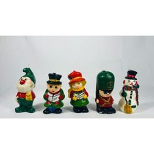 Vintage Interpur Christmas Candles Never Lit Carolers Gnome Nutcracker Snowman
