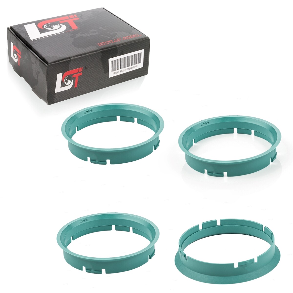 4x Centering Ring Spacer Turquoise Alloy Wheels Ø 70,0 MM - Ø 66,6 for Renault