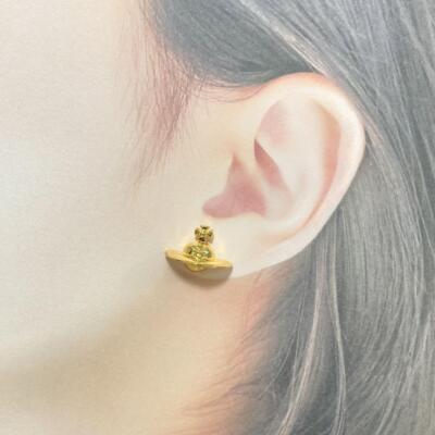 Vivienne Westwood Earrings Pierce Solid Orb Gold 1.8cm w