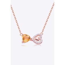 Citrine Heart 925 Sterling Silver Necklace