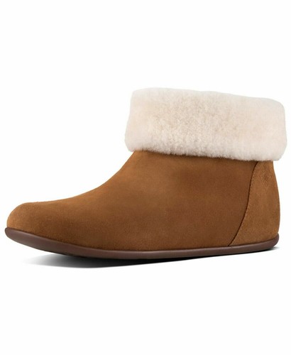 Fitflop Women's Sarah Bootie, Size: 6, Tumbled Tan Shearling Suede