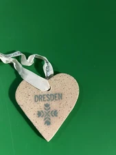 Dresden Pottery Heart Tie On With A Design