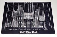 Grateful Dead Wall of Sound Black Schematic 1974 Hollywood Bowl Poster 19"x13"