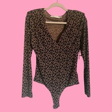 NWT ASTR Leopard Sheer bodysuit size medium New With Tags