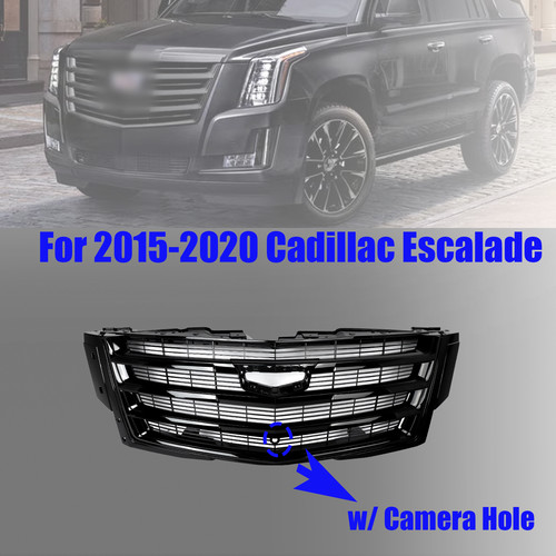 Fit For 2015-2020 Cadillac Escalade Front Upper Grill Grille  w/ Camera Hole