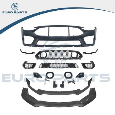 For 2018-2023 Ford Mustang Mach-1 Style Front Bumper Cover with Lip LED Grille