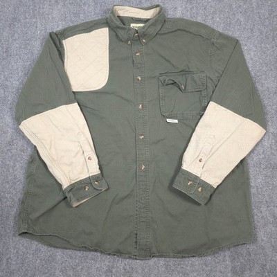 Gander Mountain Shooting Shirt Mens XL Shoulder Padded Hunting Button Down READ