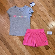 NEW Champion Little Girl Tee Short Set, Hot Pink sz 5