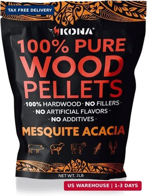 Kona Mesquite Acacia Indoor Smoker Pellets - 2 lb Resealable Bag