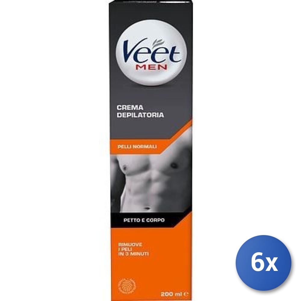 Veet Men Gel Depilatorio 6x 200ml - Cura del Corpo Maschile