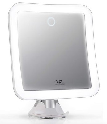 Fancii Rechargeable 10x Magnifying Mirror with 3 LED Light Settings, Dimmable...
