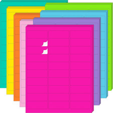 1" X 2-5/8" Colored Labels Stickers 8 Colors Bright Moving Labels 24 Sheets,720