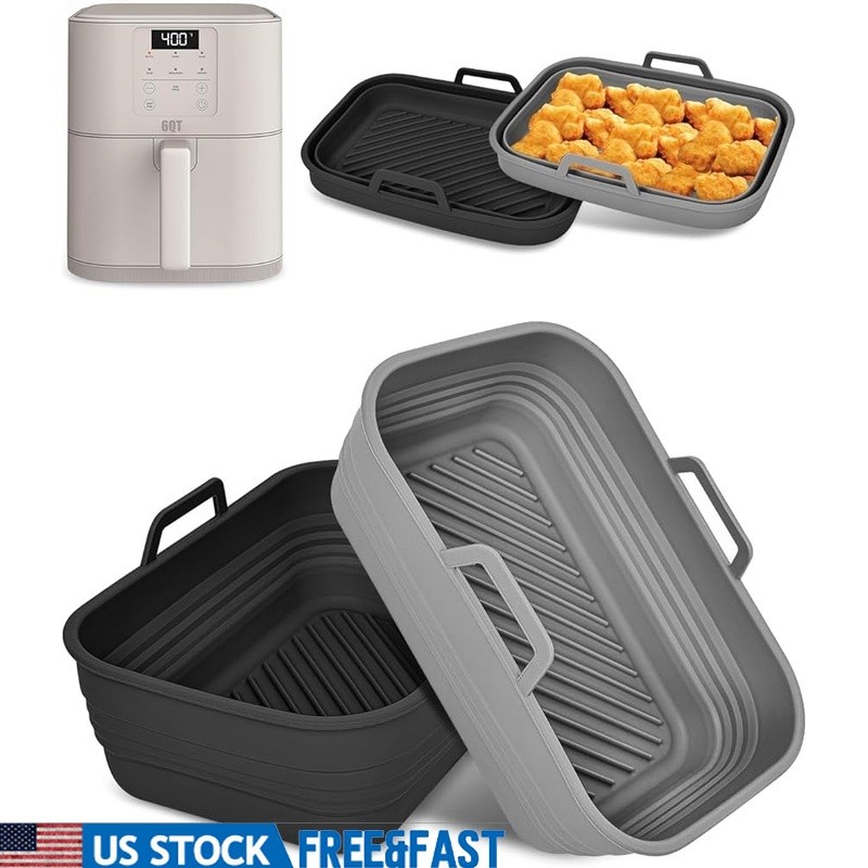 Silicone Air Fryer Liners Non Stick Easy Clean Food Grade Dishwasher Safe New
