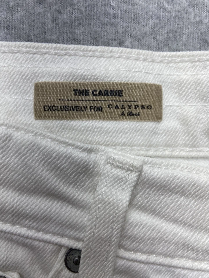 Pantalones Cortos AG Adriano Goldschmied Mujer 25 Blanco The Carrie Distressed Fryed EE. UU. Foto 2 de 4