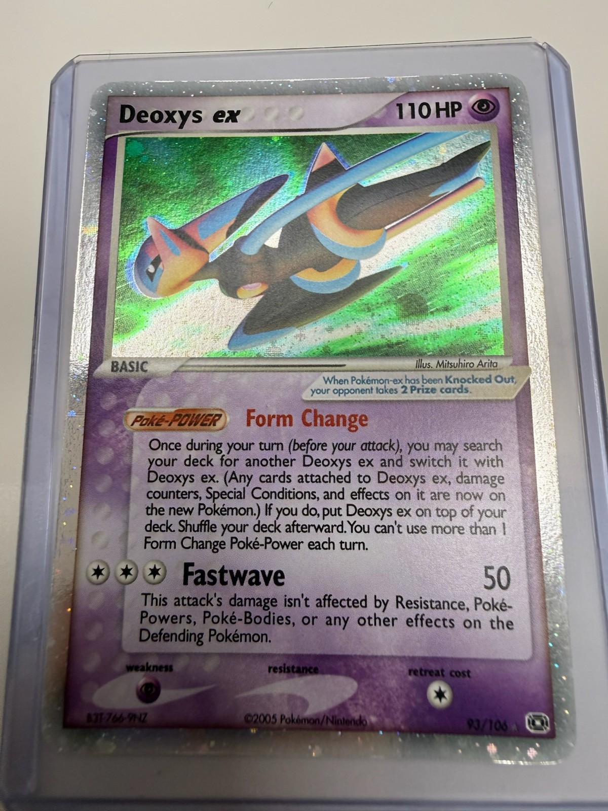 (MINT) Pokémon Deoxys ex Speed Forme Holo Rare 110 HP EX Deoxys 93/106 English