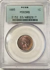 1885 1C Indian Cent PCGS MS 63 RED BROWN