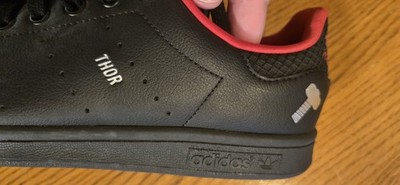 adidas Stan Smith Marvel Thor Hulk Black Low Top Leather Sneakers Red/Green