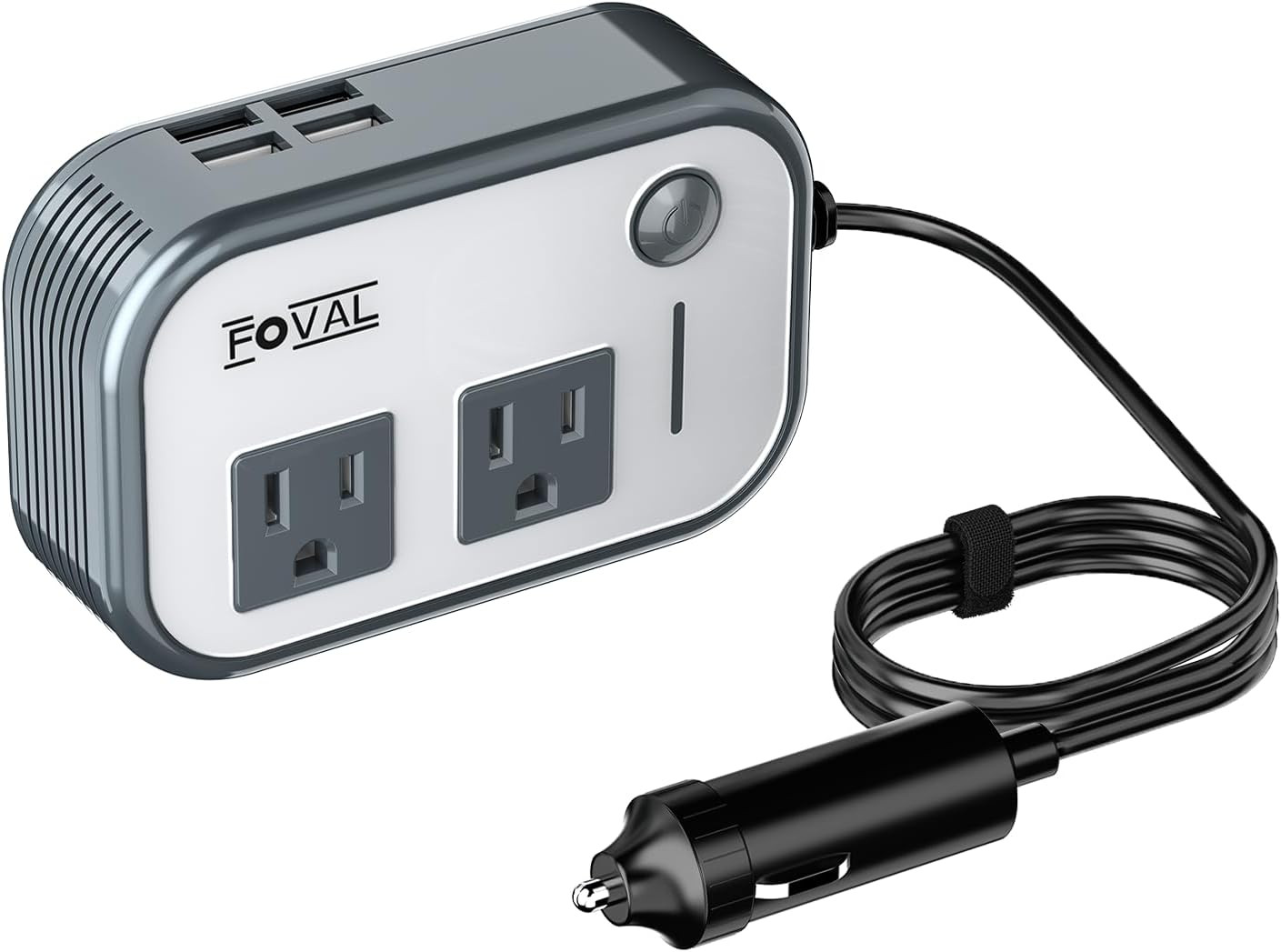 FOVAL 200W Car Power Inverter DC 12V to 110V AC Converter with 4 USB Ports