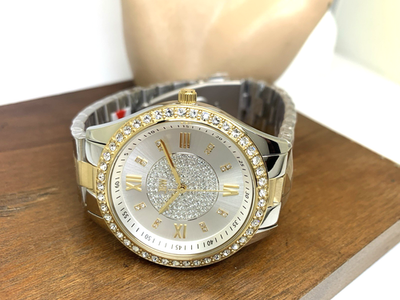 JBW Women's Watch J6303G Gemmed Quartz Silver Dial Two Tone