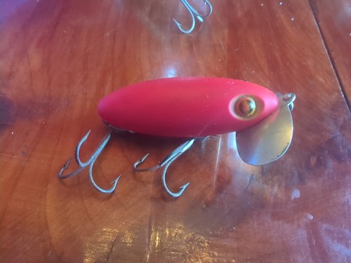 Leurre Vintage Jitterbug Fred Arbogast – Couleur TUF Rosâtre, Topwater, USA