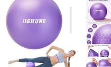 Pilates Ball, 9 Inch Small Exercise Mini Soft Workout Yoga Ball 25cm Purple
