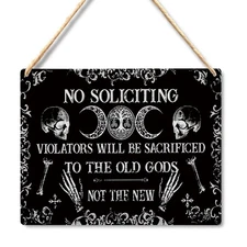 Lacosu Wall Pediments No Soliciting Sign for House Home,No Soliciting Welcome...