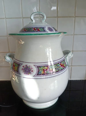 RIESIGE 40 cm hohe Porzellan Deckelvase / Urne. Vermutlich viktorianisch. 4,5 Kilo.
