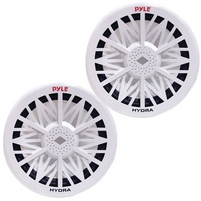 2x Pyle PLMRW8 8'' 400 Watt Max Power 4 Ohm White Marine Subwoofer