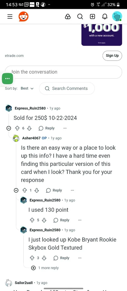 Kobe Bryant 1996 Skybox 23KT. Cartão dourado Basketball Texture Rookie Edition /1996 - Imagem 3 de 4