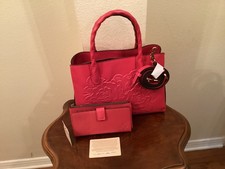 PATRICIA NASH Genovese Vintage Satchel Rose Tooled Passion Pink  Match Wallet