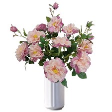 Pink Silk Roses with Stems Real Look, 5 pcs Fake Roses Artificial Flowers,Fau...