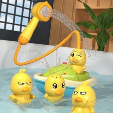 Cute Duck Bathtub Toy with 3 Spray Ducks Sensory Interactive Baby Gift Set