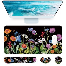 4 in 1 Large Keyboard Mouse Pad Set, Ergonomic Keyboard Wrist Rest Pad, Wrist...